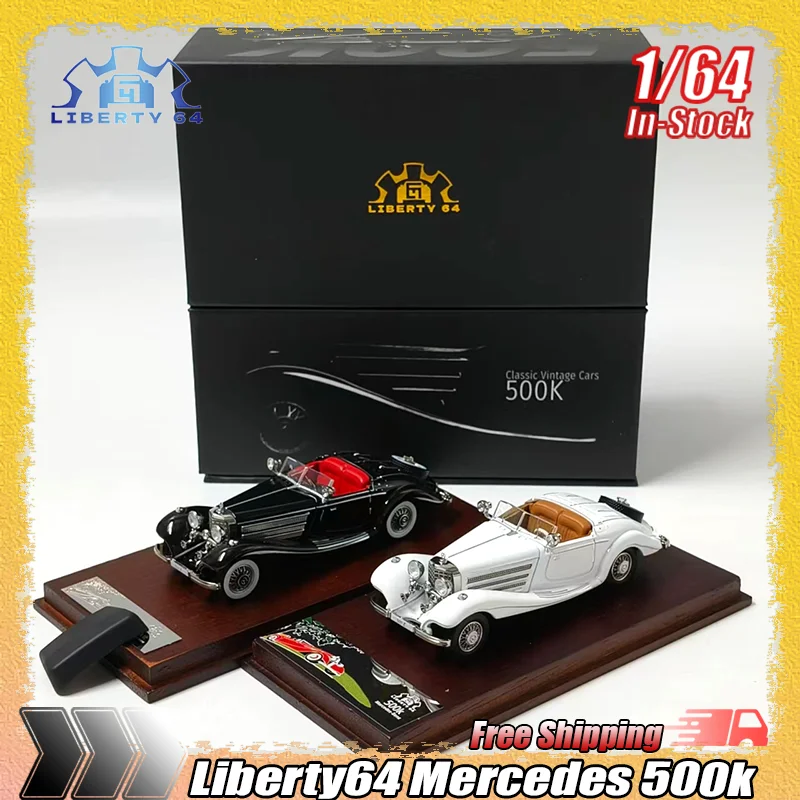

New Liberty64 1:64 Mercedes 500k Simulated Alloy Diecast Car Model Vintage Classic Collectible Desktop Decoration For Collectors
