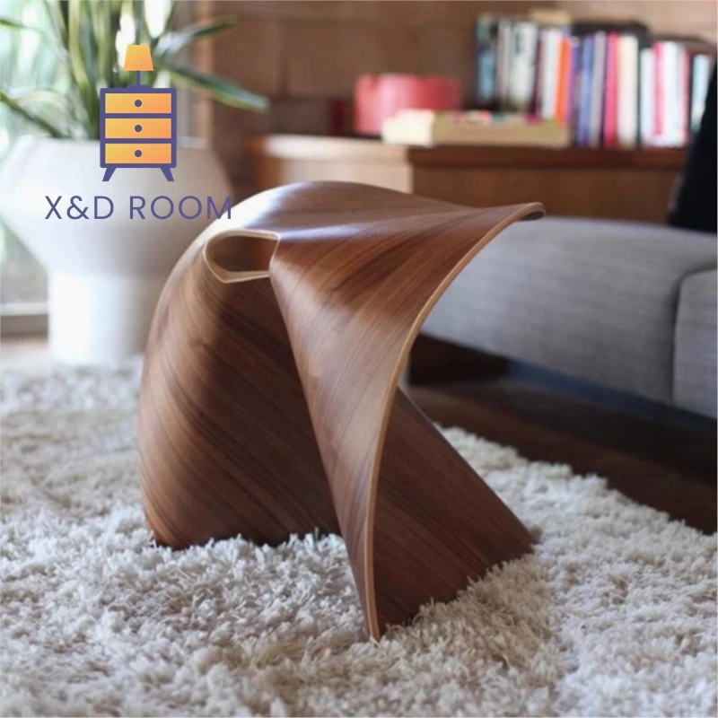 X&D Simple Solid Wood Stool Home Stackable Design Dining Chair Home Irregular Stool Creative Small Stool Tea Room Chair 2025 Hot