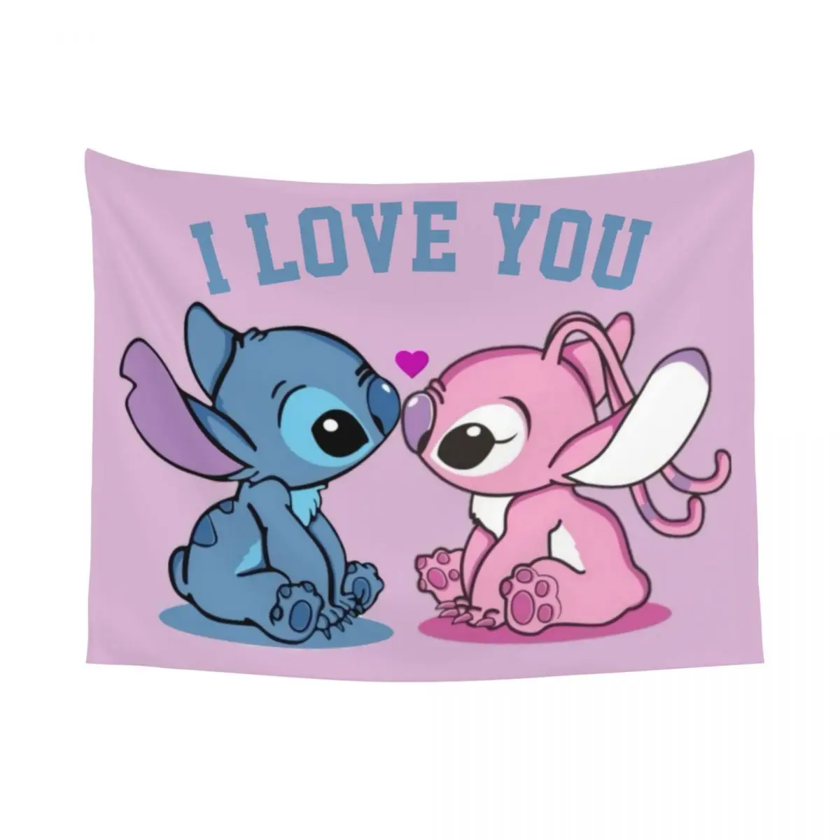 Custom Stitch Kiss Angel Love Heart Anime Tapestry Home Decor Hippie Wall Hanging Tapestries for Living Room