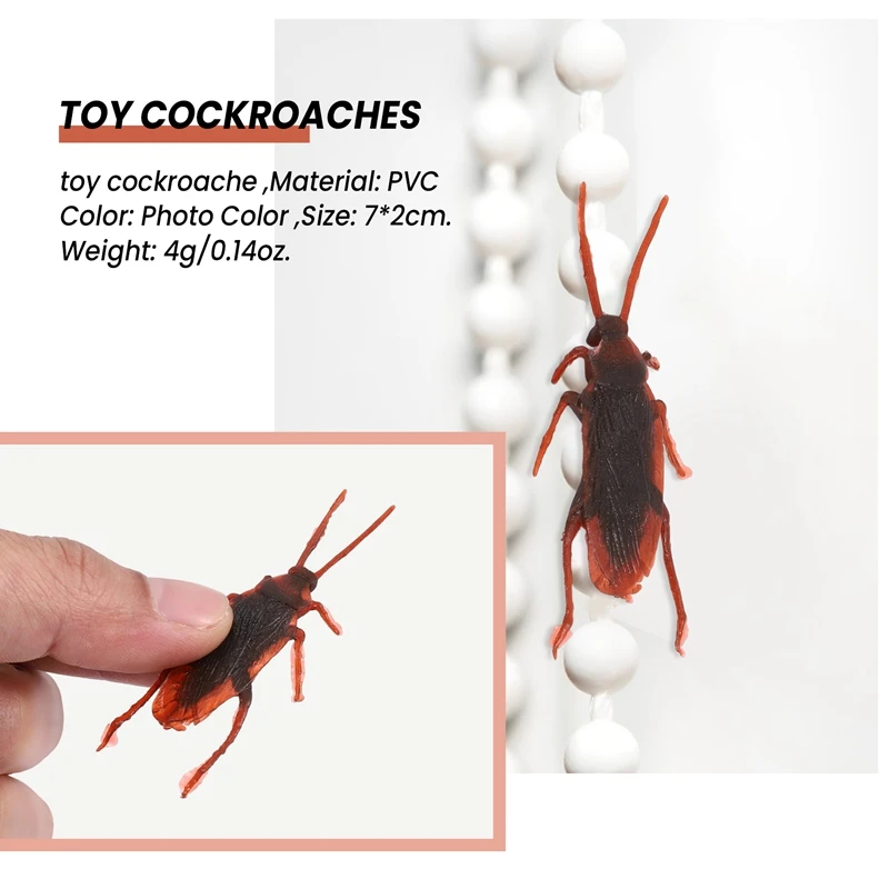 12 Pcs Halloween Simulated Plastic Cockroaches Deceptive Props Toy Trick Decor