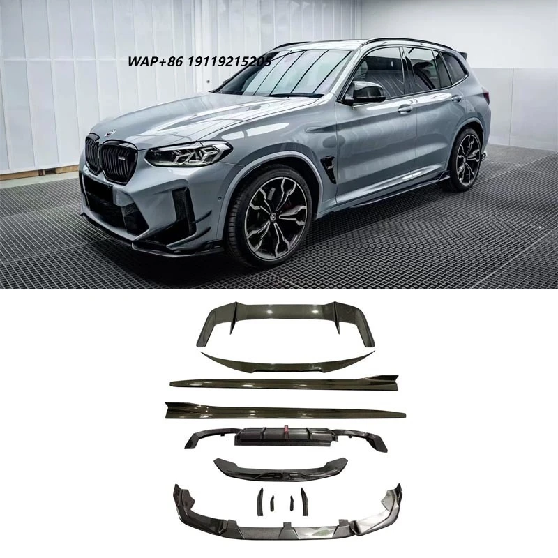 For  X3M X4M Carbon Fiber a Style Body Kit Carbon Fiber Front Lip Diffuser Spoiler Wind Knife Side Skirt Roof Spoiler