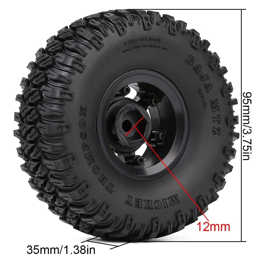 4PCS 1.55 Inch Tyres Plastic Wheel 1.55\