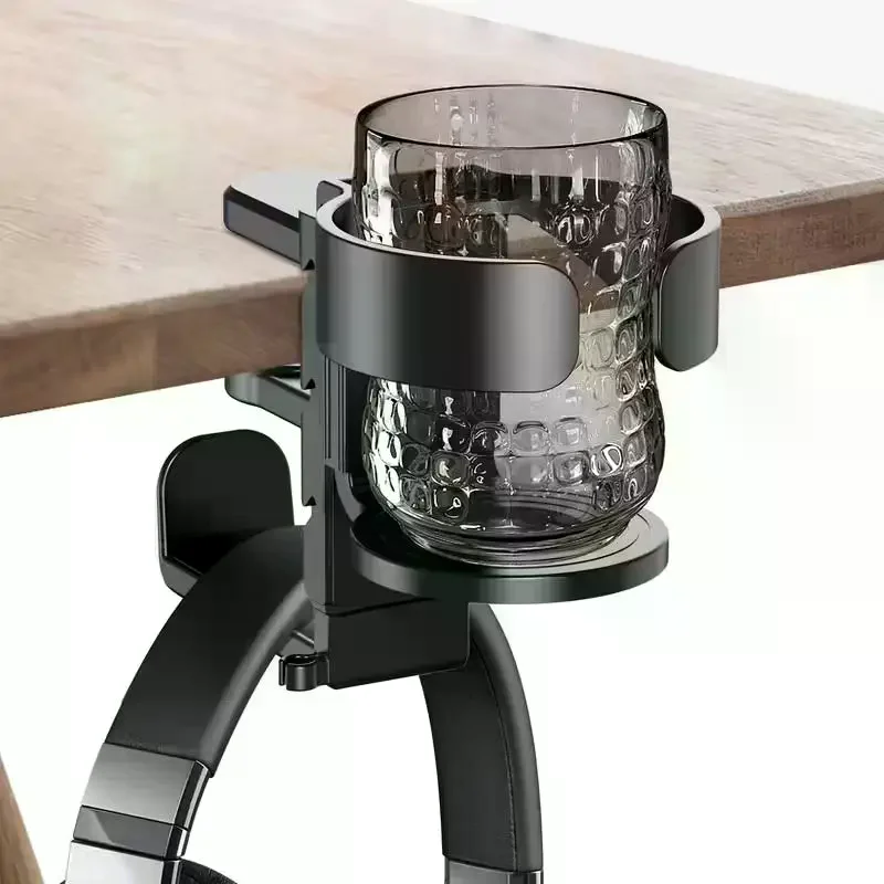 2-in-1 Desktop Cup Holder And Headphone Stand, Made Of Sturdy ABS Material, Gaming Headphone Stand And Cup Holder