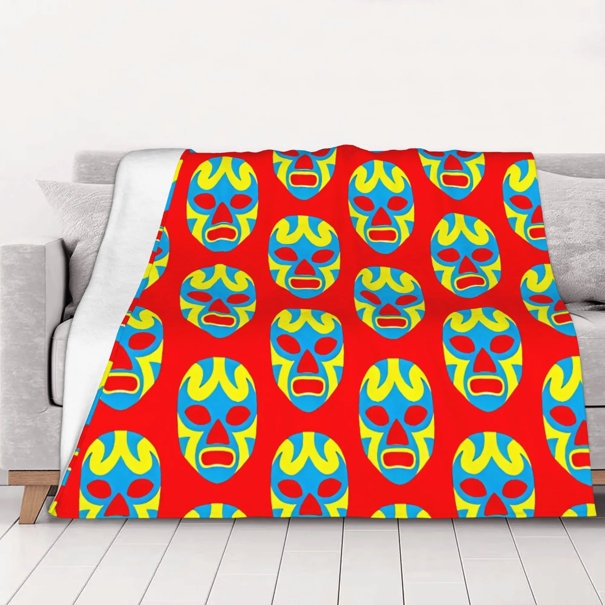 1PC home Cute Room Decor Mexican Wrestling Blanket Throw Blanket Luchador Novelty Warm Blanket All Season