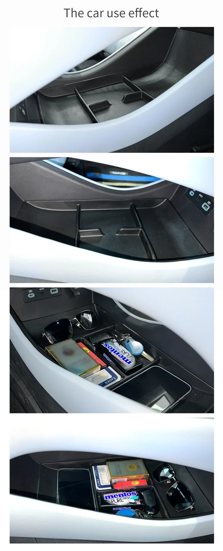 for BYD Seal EV Central Armrest Lower Layer Storage Box TPE Car Center Console Tray Organizer Accessories
