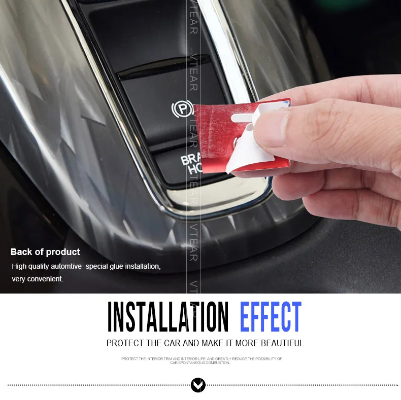 Vtear Auto Zentrale Steuerung Taste Trim Für Honda HRV HR-V 2015-2021 Parkplatz Bremse Schalter Abdeckung Innen Pailletten Aufkleber zubehör – Detail 6