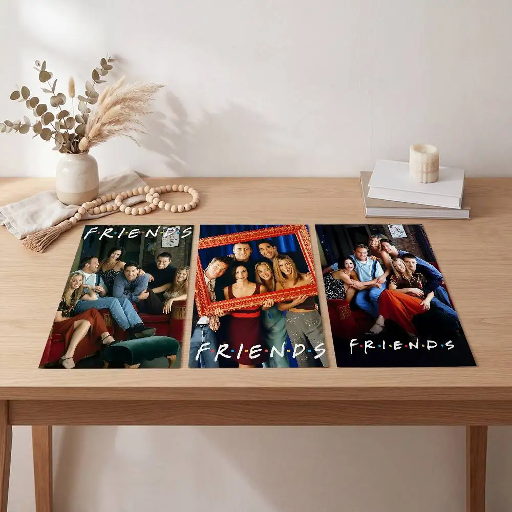 Friends TV Show Anime Poster Self-adhesive Art Waterproof Paper Sticker Coffee House Bar Room Wall Decor