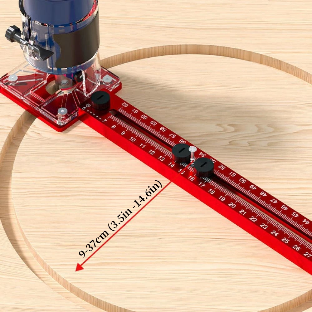 3-in-1 aluminum profile woodworking edge trimming milling circular positioning ruler round hole slitting with cutting fixture
