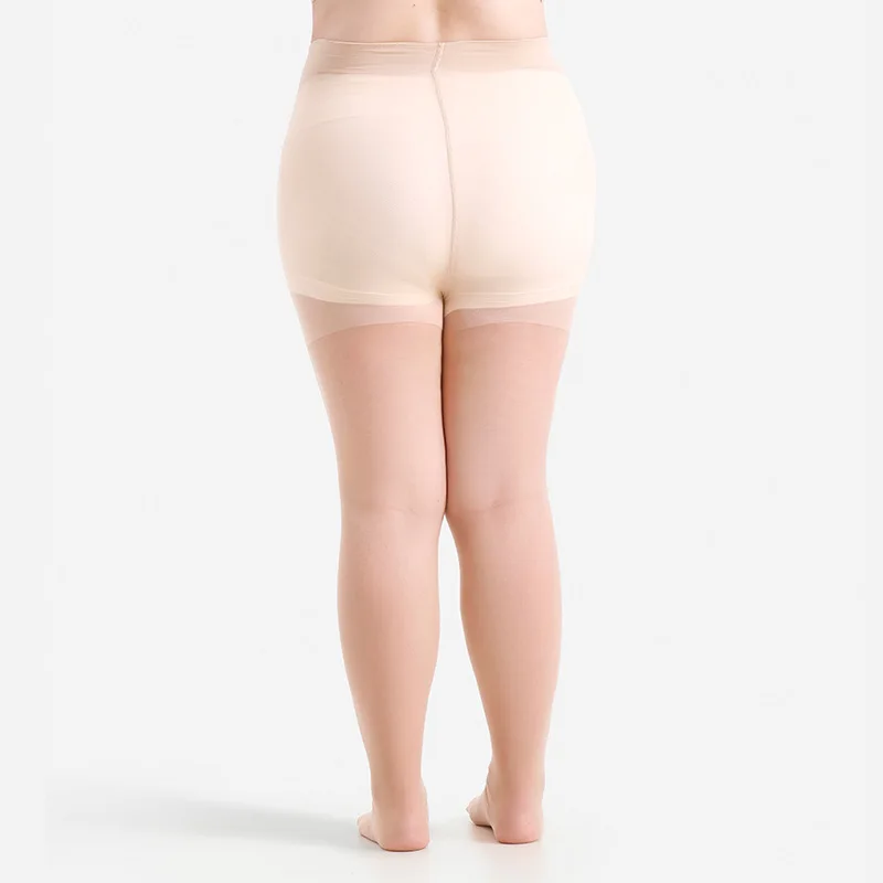 Damen Übergröße 20 Denier Transparente Strumpfhose mit Hoher Taille, Nylon-Strumpfhose, Superelastisch XL-4XL, Große Größen für Kräftige Damen bis 150kg/330lbs – Detail 20