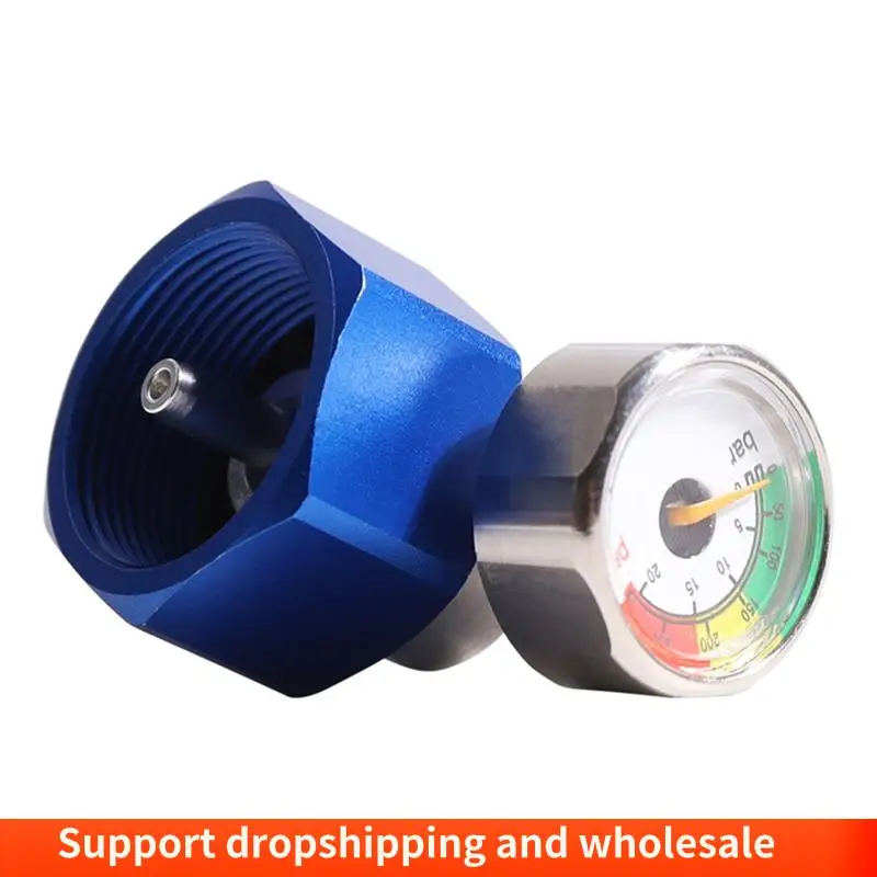 Adaptador de enchimento de propano airsoft aa86 para gás verde com medidores de pressão capa protetora dedal com tanque de acampamento de propano