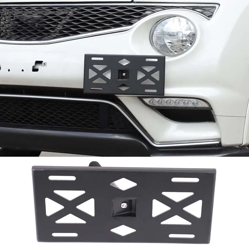 

For 2011-2019 Nissan JUKE Infiniti ESQ License Plate Bracket Front Side Bumper License Plate Mount Frame Car Accessories