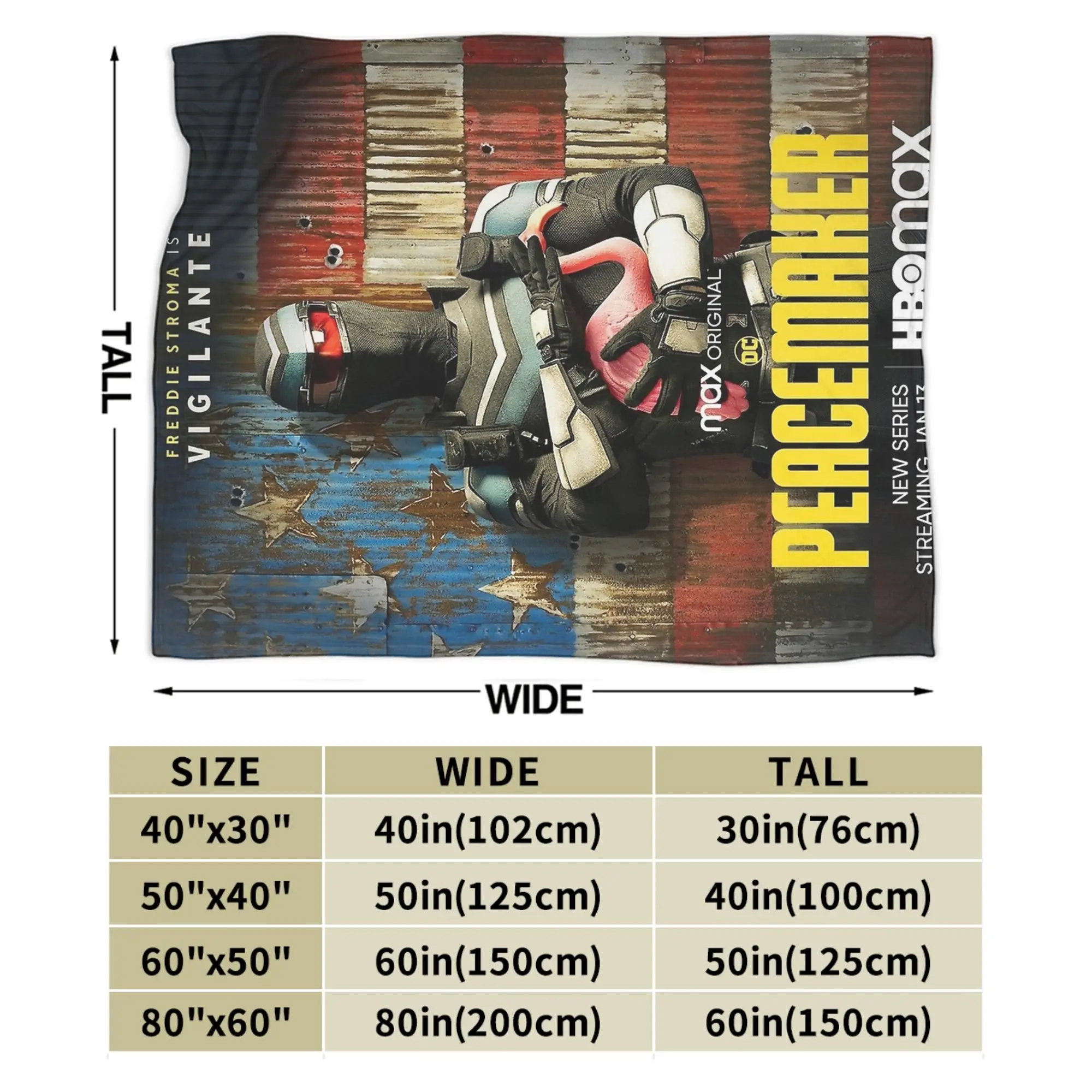 ملصق Vigilante Peacemaker بطانية الصوف الجدة لينة رمي بطانية لتغطية كرسي أريكة الصيف #6