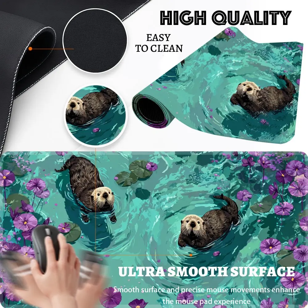 English Mouse Pad Table Mat Computer Mat Flat XXL XL L Extra Large Gaming Mouse Pad, Anime Mouse Pad, Otter Mouse Pad, Cute Mouse Pad, Kawaii Mouse Pad