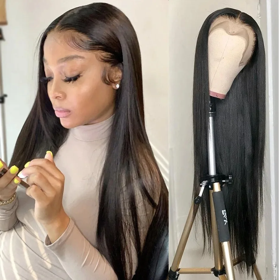 13x4 Natural Straight Lace Front Wigs Human Hair 30 34 inch 13x6 HD Transparent Lace Frontal 100% Human Hair Wig For Black Women