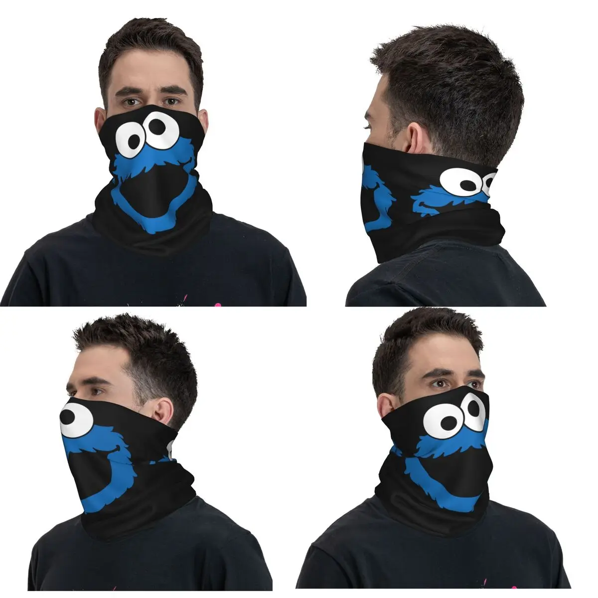 Cookie Monster Bandana Neck Cover Printed Wrap Scarf Warm Cycling Scarf Outdoor Sports For Men Women Adult Breathable