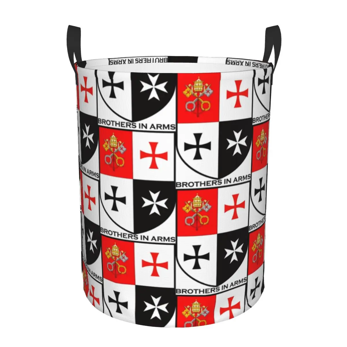 Knights Templar Laundry Basket Foldable Deus Vult Cross Toy Clothes Hamper Storage Bin for Kids Nursery