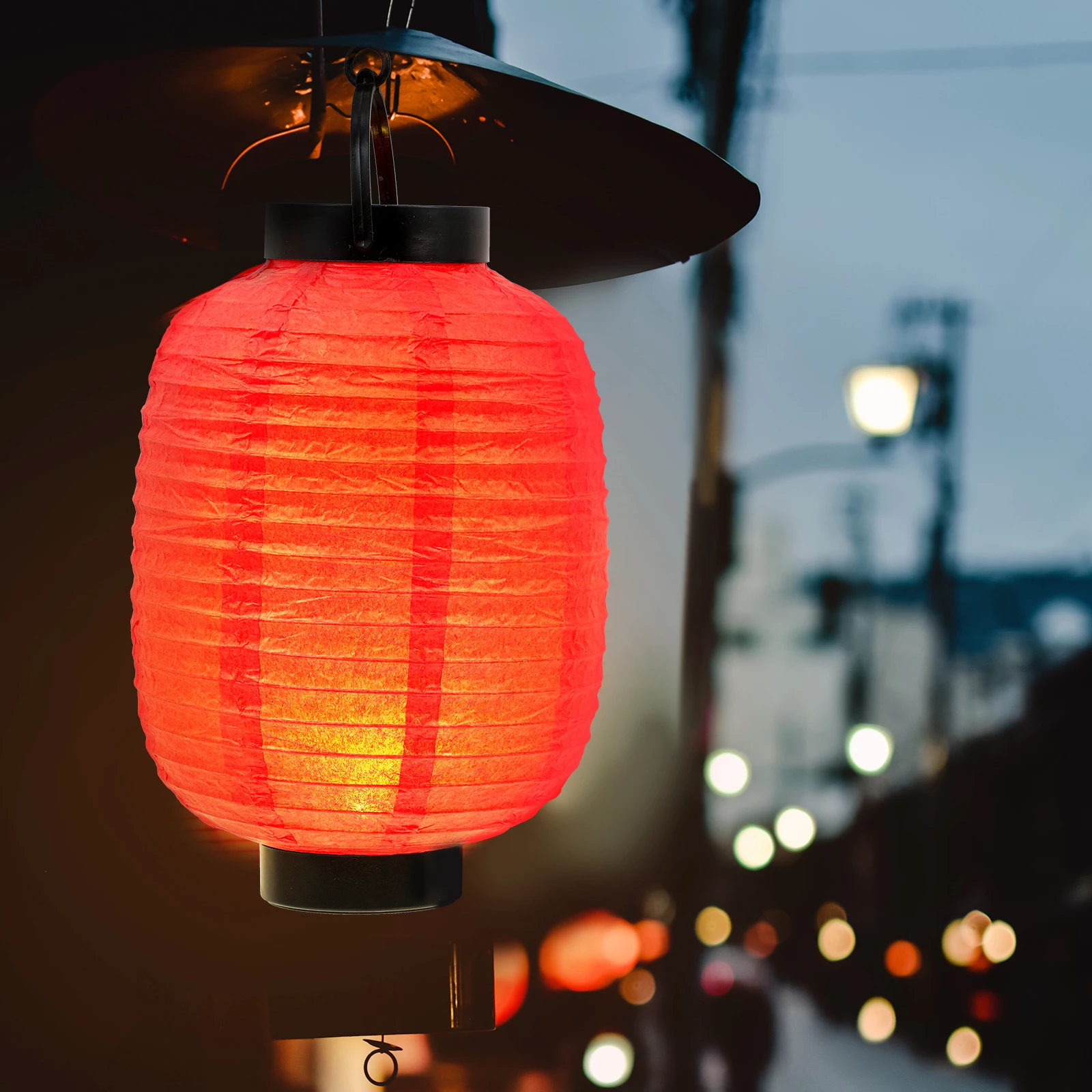 

Folding Lantern 15cmDia 29cmHt Red Decorative Paper Lantern Light for Parties Weddings DIY Home Solar Lighting