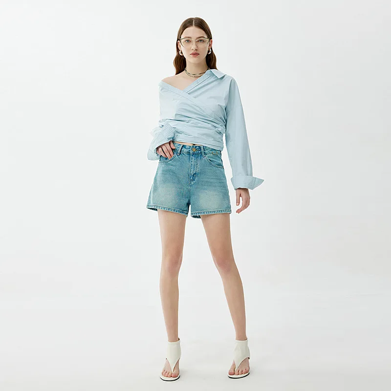 

High Waisted Slimming Hot Pants for Women's Summer 2024 New Product Simple and Versatile A-line Shorts with Simple Temperament