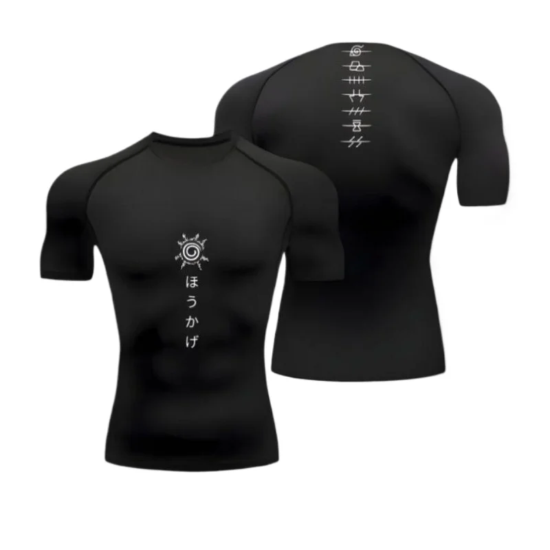 

Tight Shirt Clothing for men Breathable High-Elasticity T-shirt Curse Mark Village Moisture-Wicking Hokage Absorbing Tight Fit