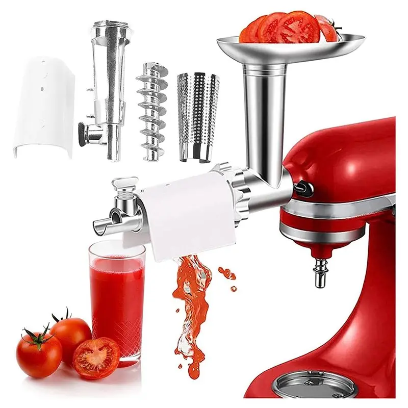 ABMH-Tomato Juicer Vegetable Strainer Meat Grinder Stuffer Ketchup Attachment Compatible For Stand Mixer Kitchen Tool