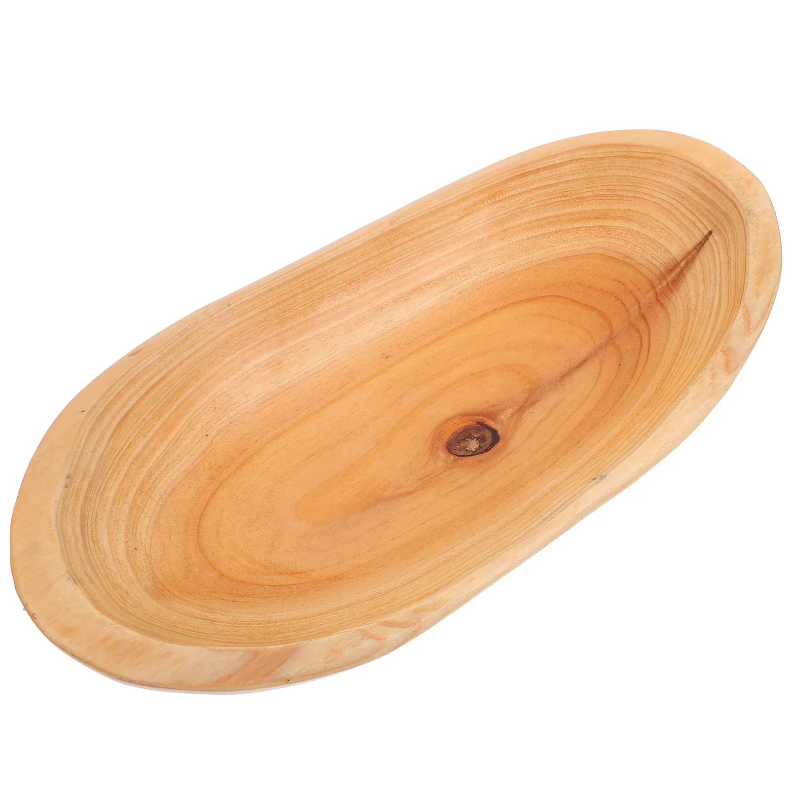Wooden Fruit Serving Tray Boat Shape Decorative Snack Plate for Dessert Bread Home Party Table Decor