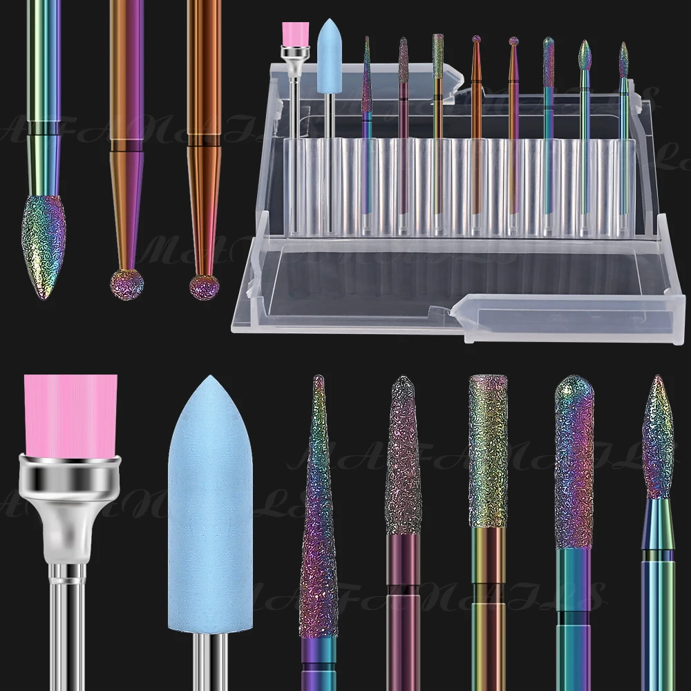 10 sztuk/partia Profesjonalne frezy do paznokci do żelu, skórek, usuwania martwego naskórka, akcesoria do maszyn do manicure i pedicure, narzędzie do polerowania