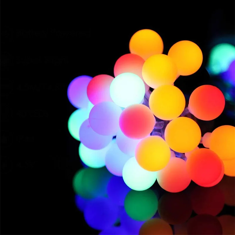 New Solar String Lights White Ball Waterproof String Fairy Christmas Tree Light Party Wedding New Year Decoration Garland