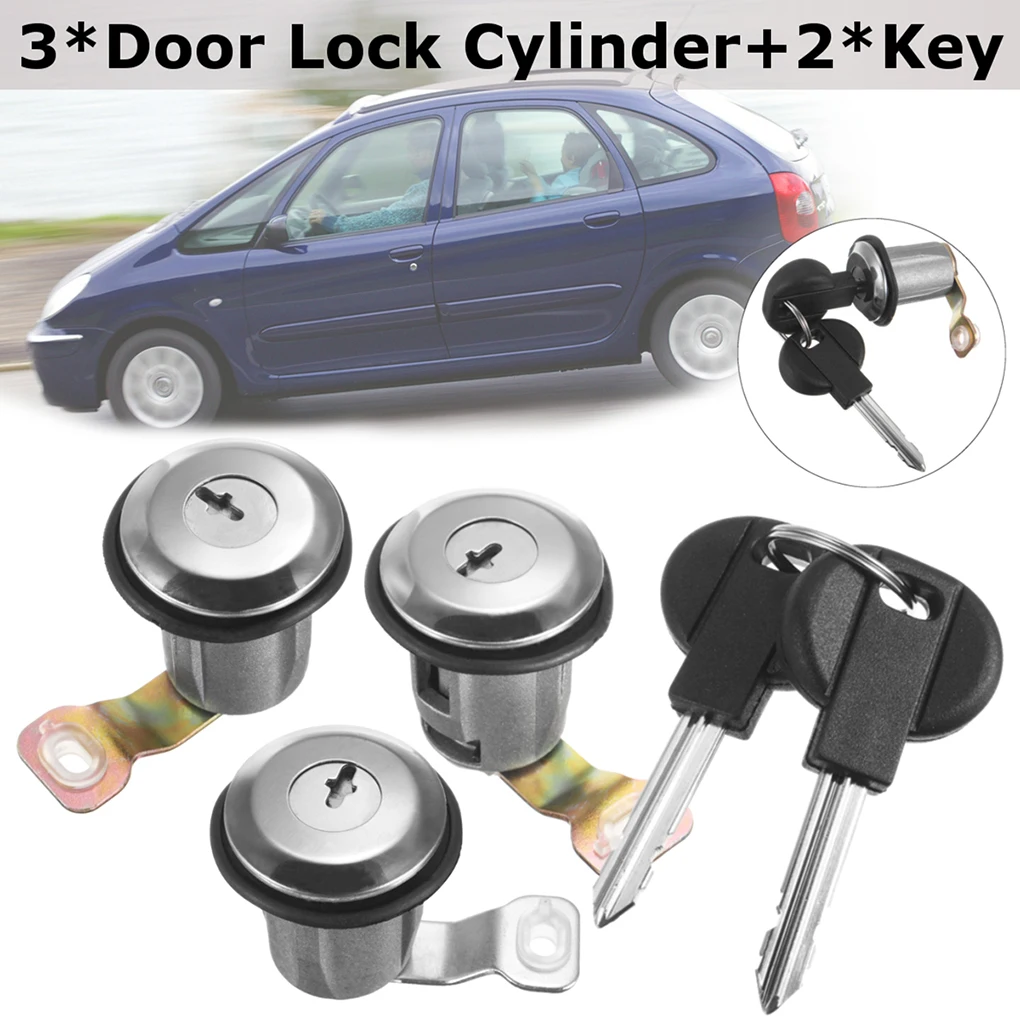 Barrel Lock Set Door Lock Set Compatible for Peugeot Partner Xsara Citroen Berlingo 252522 9170.G3 9170.CW