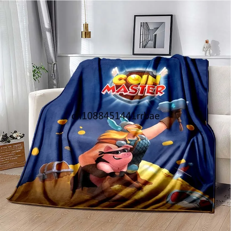 

Game Coin Master Cartoon Sofa Blanket Lightweight Warm Insulation Blanket Bed Office Car Knee PadsThrow Blanket