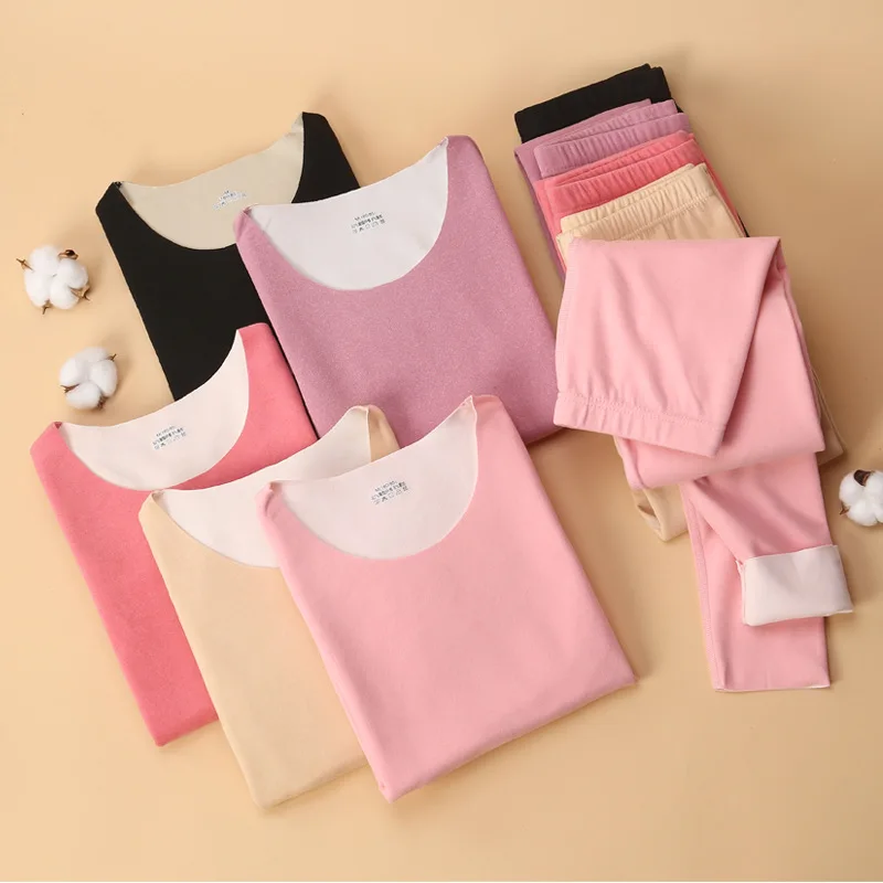 

Новый двусторонний флисовый бесшовный комплект термобелья для женщин и пар, осенние топы и брюки, зимний базовый слой