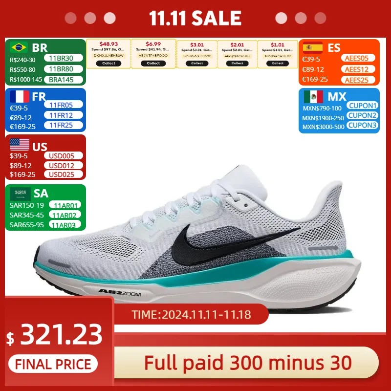 Nike Nuevo listado Pegasus 41 Low Top Running Shoes Comfortable Lightweight Mens Sneakers