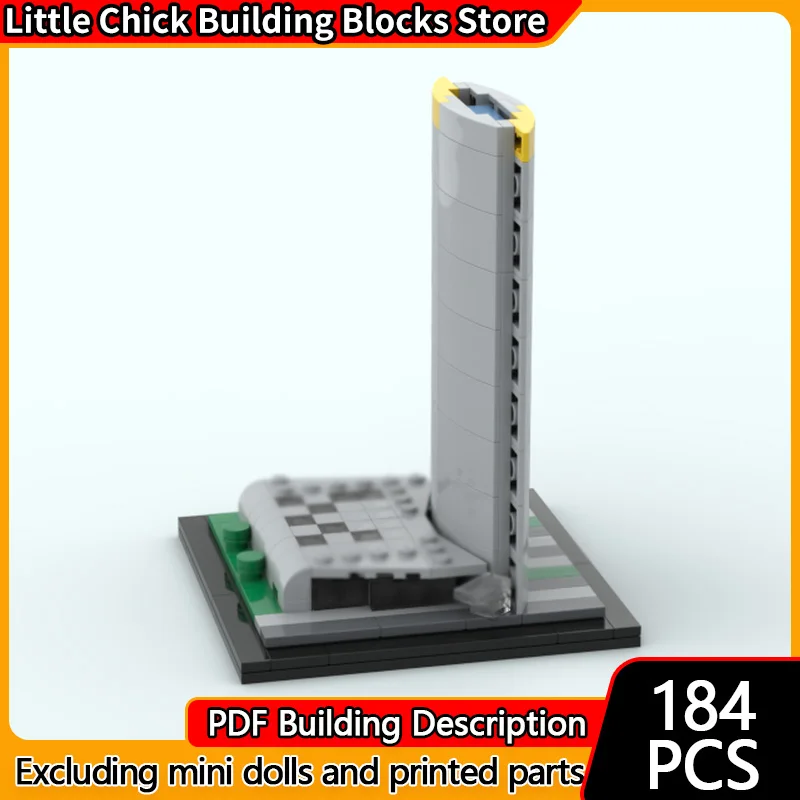 

Модель City Street View MOC, строительные кирпичи, почтовая башня Bonn, модульная технология, детские праздничные подарки, сборные игрушки, костюм