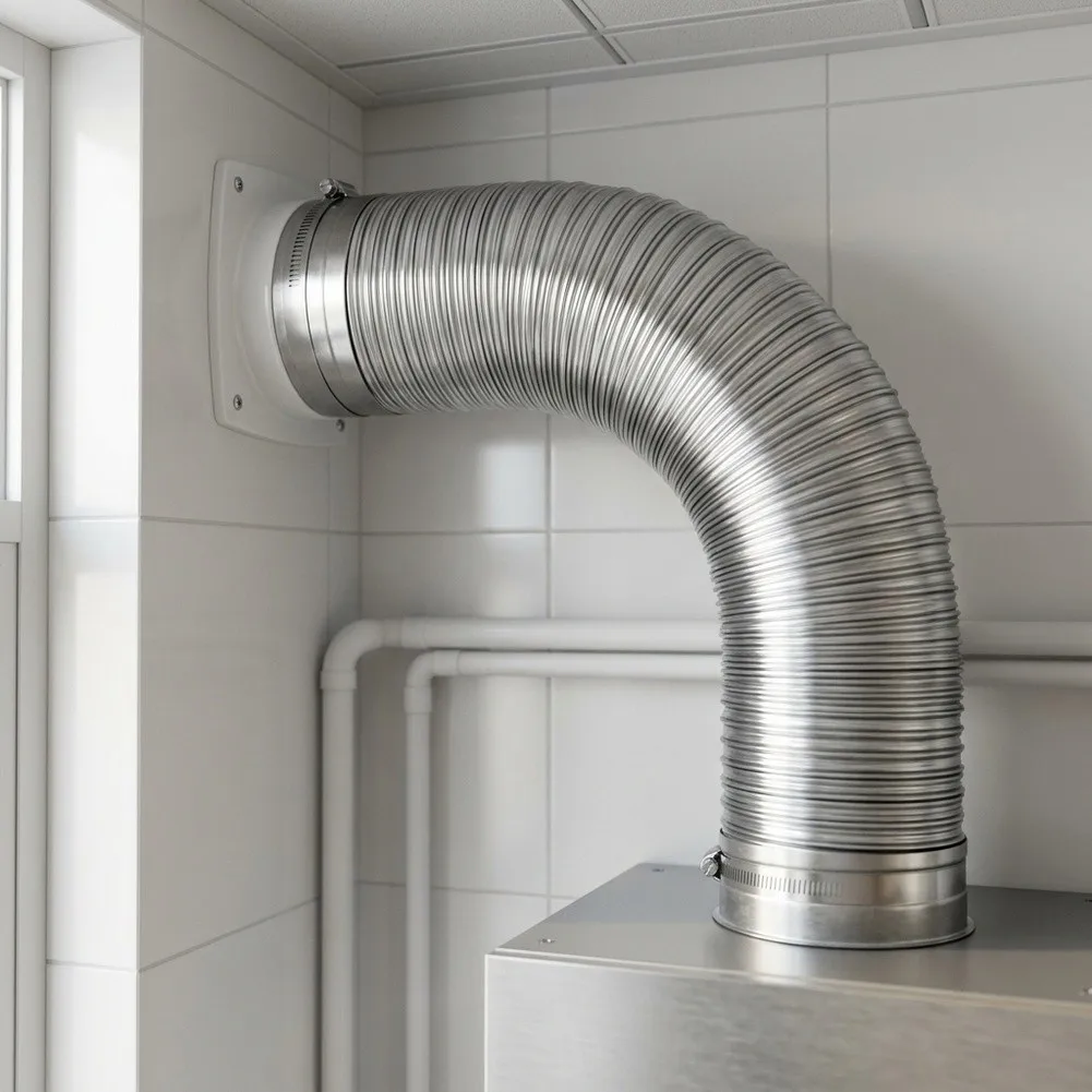 Pure Aluminum For Exhaust Duct Compatible with Standard Range Hoods for Efficient Removal of Cooking Fumes and Humidity