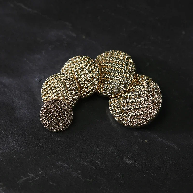10pcs DIY Sewing Buttons Vintage Woven Metal Buttons 15/18/20/23/25mm for Black Gold Decorative Clothing Fashion Jacket Button