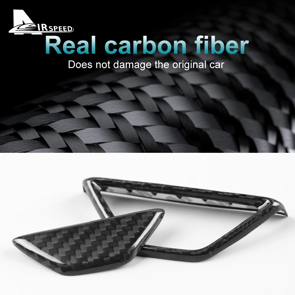 لسيارة شيفروليه كورفيت C8 2020 2021 2022 2023 2024 ريال جاف من ألياف الكربون الصلبة مسند الذراع صندوق التبديل زر الملحقات الداخلية #5