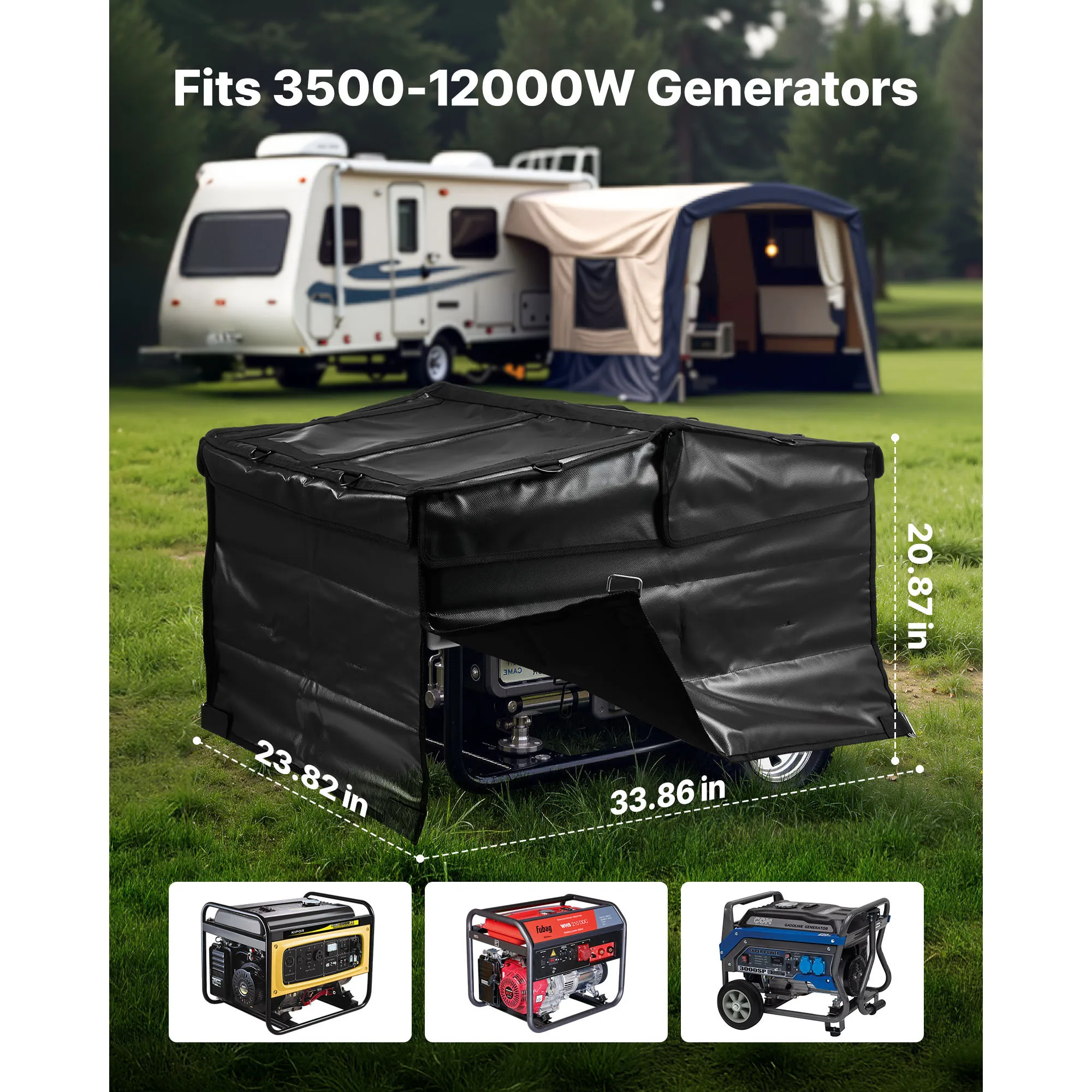 غطاء المولد SucceBuy 34x24x21In غطاء المولد العالمي المقاوم للماء لمعظم المولدات 3500-12000 واط مع قماش أكسفورد 420D