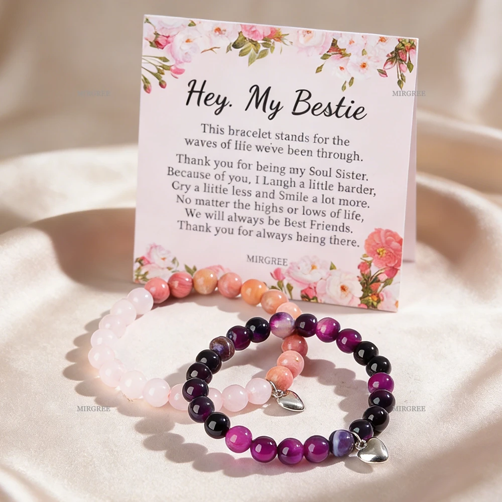 2pcs Best Friend Jewelry Set - Gift with Greeting Card, Suitable for Birthdays and New Year, Representing Friendship