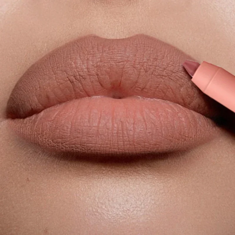 Lápis impermeável Matte Lipliner Sexy Red Contour Tint Batom Lápis duradouro Non-stick Cup Hidratante Lábios Maquiagem Cosméticos