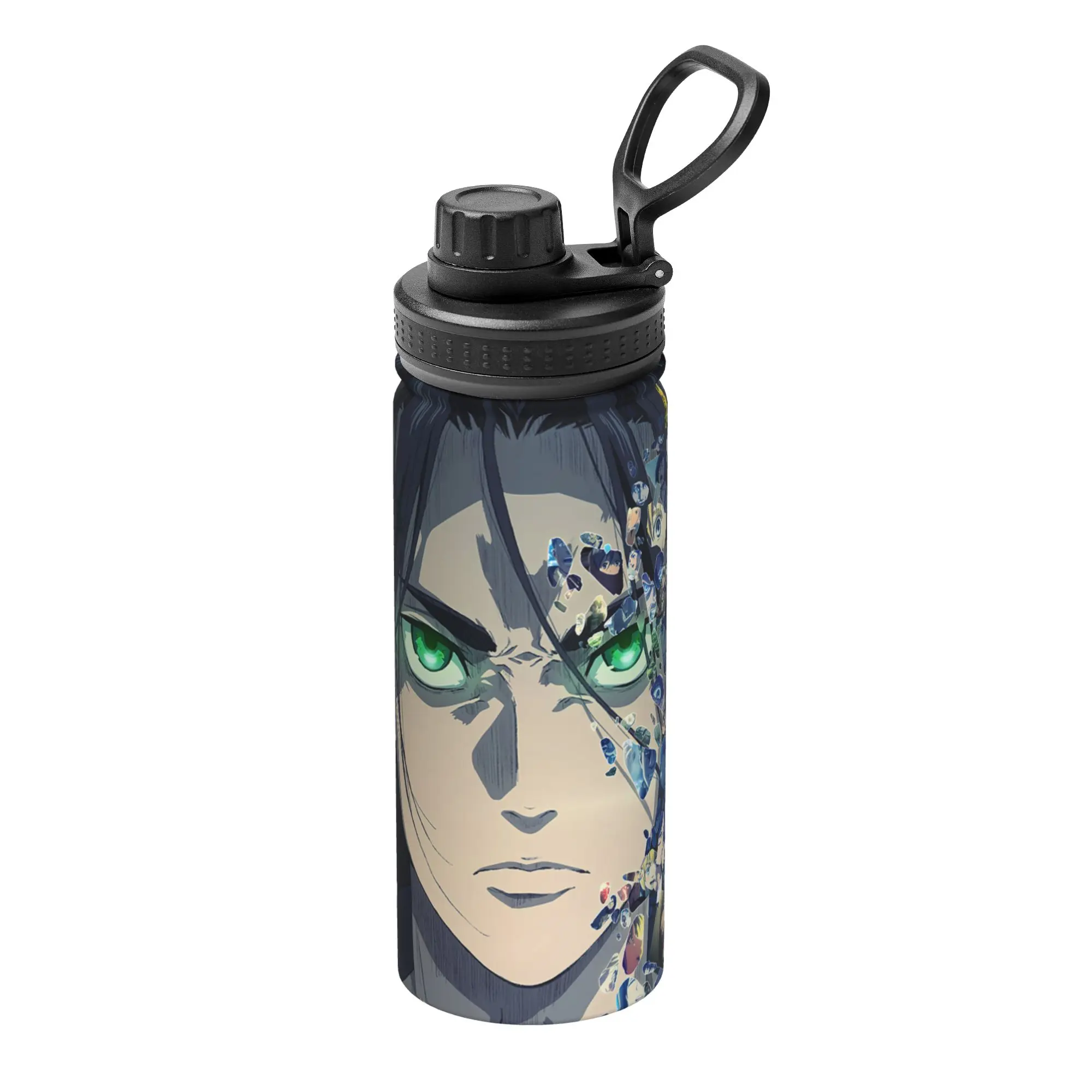 Attack on Titan Anime 18OZ Sports Insulated Kettle  Coffee Cups Vacuum Flask Travel Outdoor Mug Hot Cold Drink