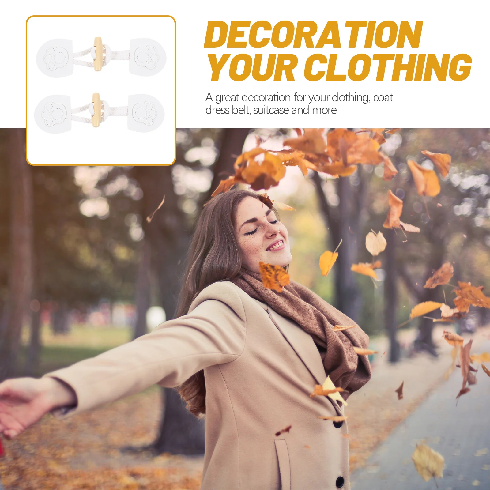 

Coat Toggle 4 Pairs Horn Style Wood Replacement Buckles For Jackets Cardigans Cotton Rope Fasteners Sew-On Closure Buttons