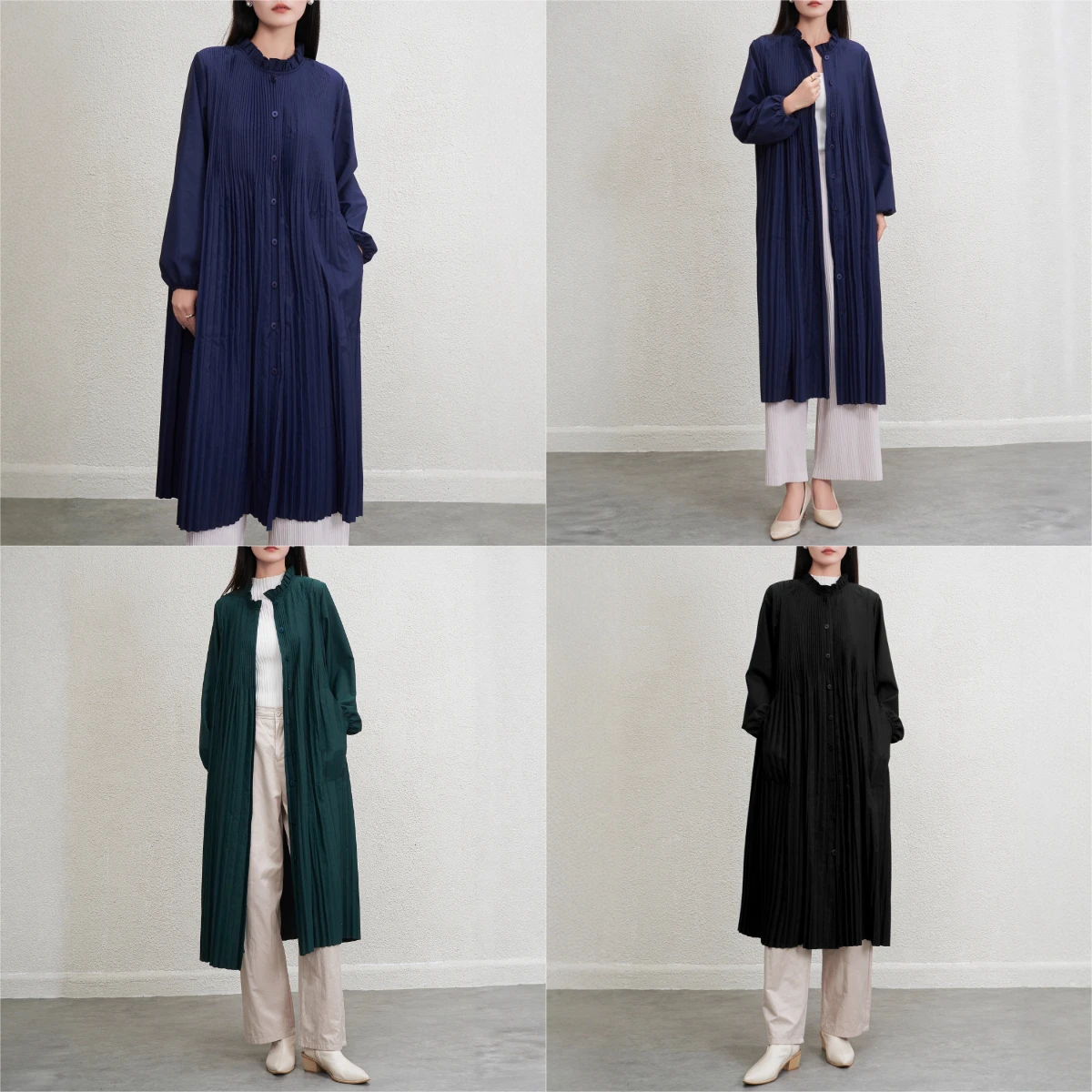 

Miyake Fold 2025 Simple Windbreaker for Women, Loose, Fashionable, Versatile, Medium To Long Coat, Casual Fold Windproof Coat