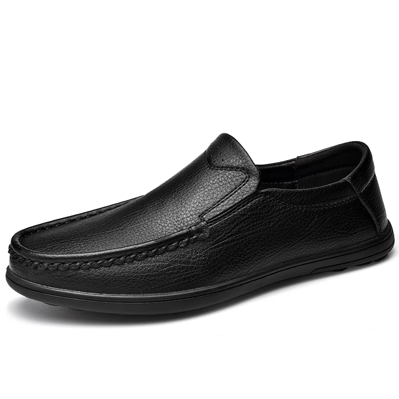 Mens Leather Shoes Non Slip Walking Shoes Outdoor Slip on Casual Shoes Male Office Work Driving Shoe