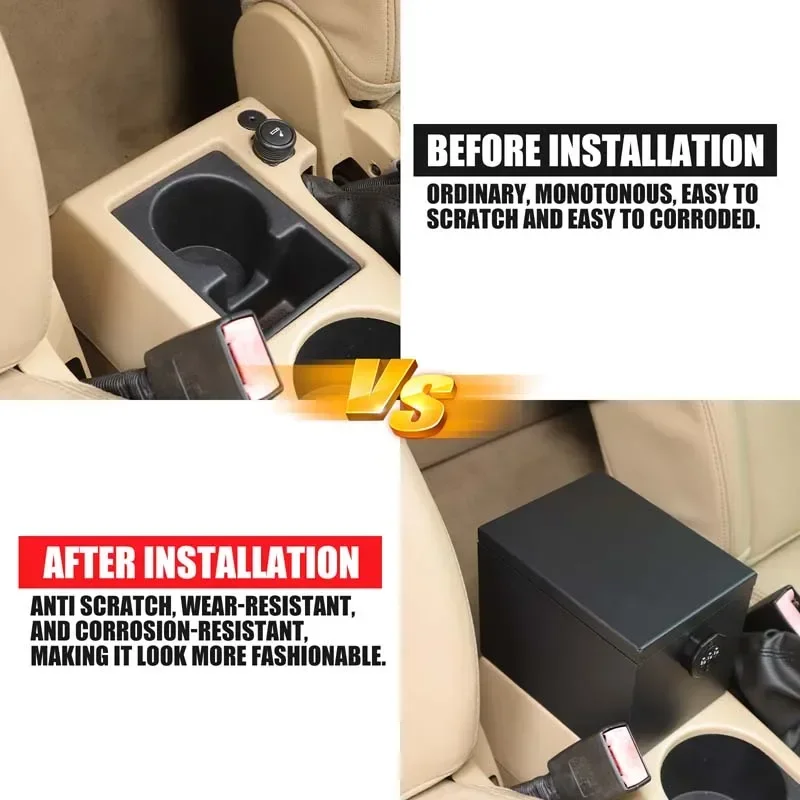 Aluminum Alloy For Land Rover Freelander 2 2007-2012 Car  Armrest Storage Privacy Password Lock Security Safe Box  Accessories