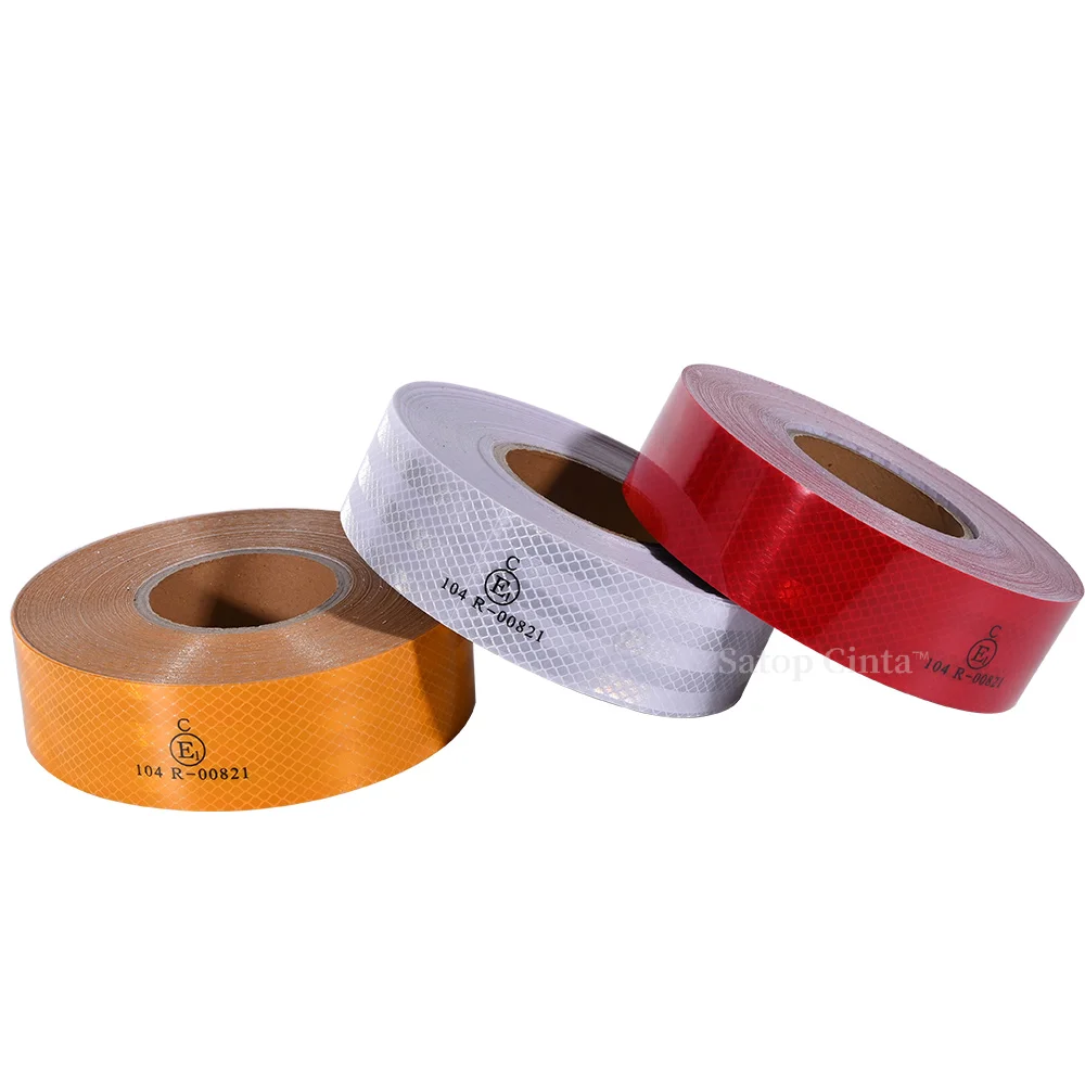 Saptop Cinta 5cm*3M Reflective Adhesive Sticker Conspicuity Tapes ECE 104R Road Safety Waterproof Reflector Film For Bike Truck