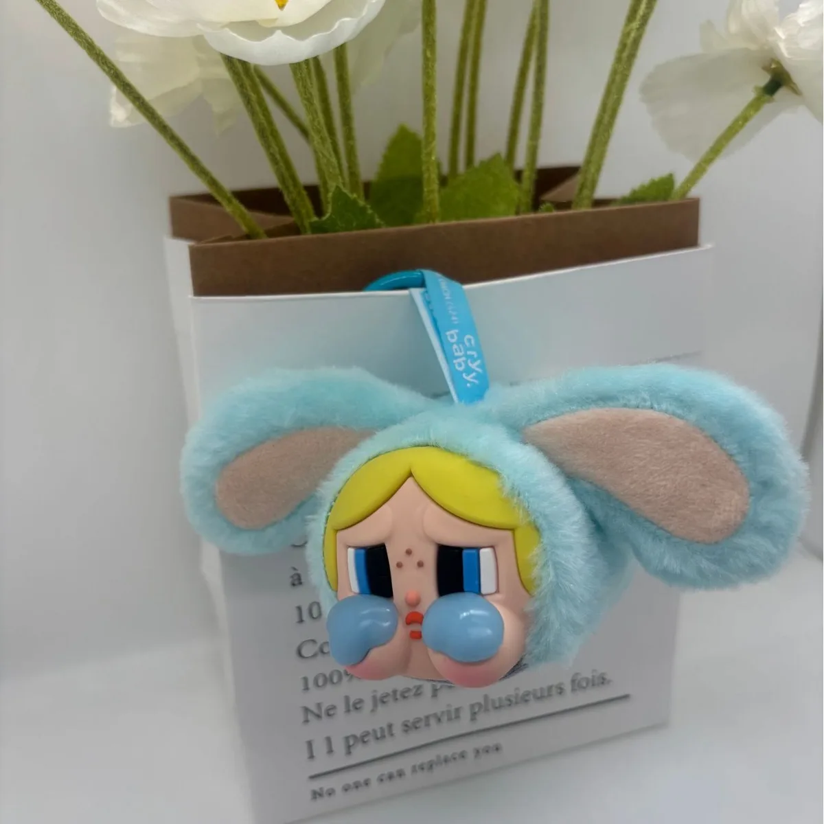 Crybaby Powerpuff Girls Series Vinyl Face Plush Toy Pendant Cartoon Decoration Stuffed Dolls Keychain Trendy Toy Kids Gift