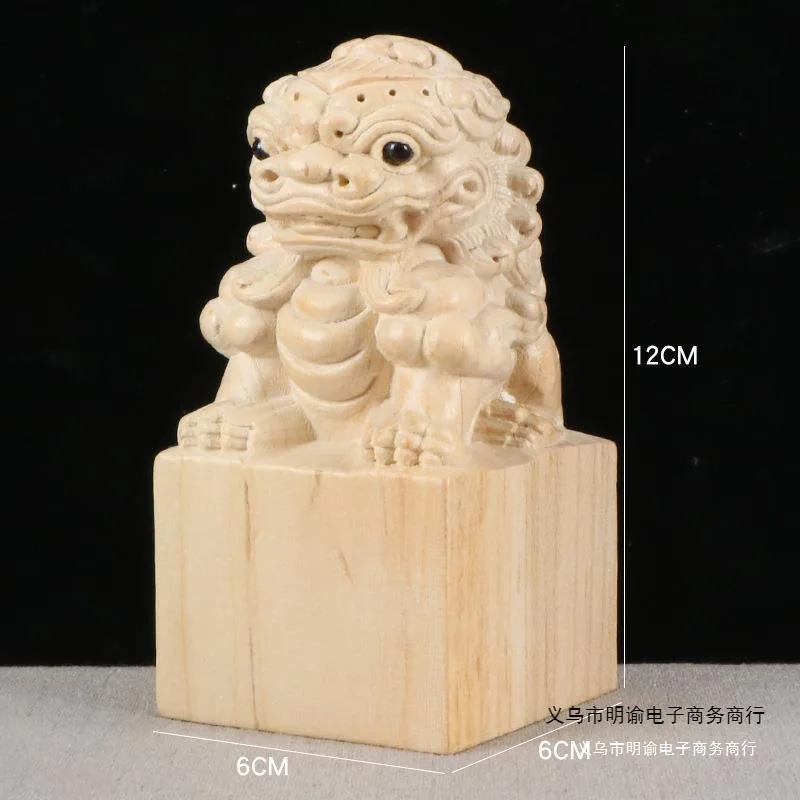 

Peachtwood lion seal ornaments a pair of home accessories lion ornaments carved in mahogany.