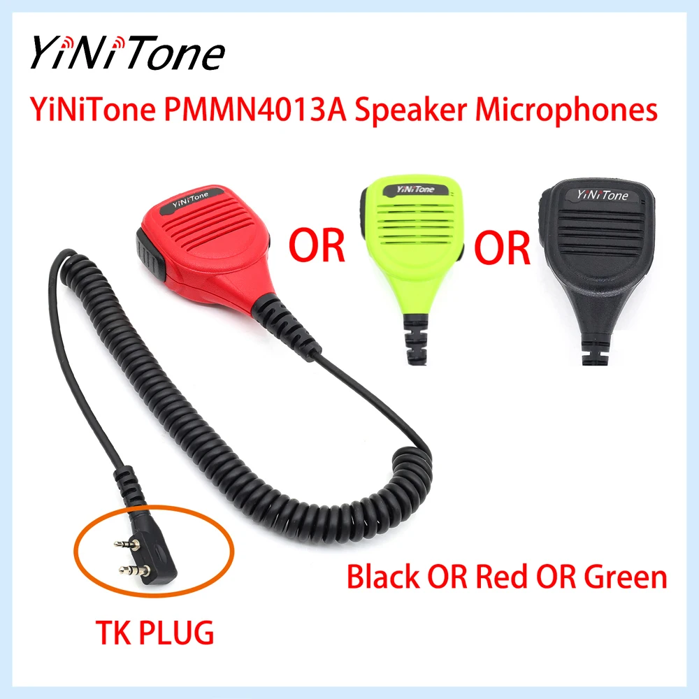 YiNiTone PMMN4013A TK 2Pin Radio Speaker Microphones with 3.5mm Audio Jack For Baofeng UV-5R BF-888S Quansheng Kenwood