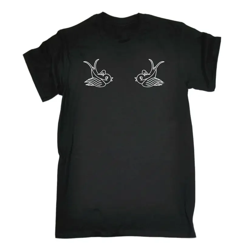 Bird Tattoo Swallows Mens Funny Novelty T Shirt Top