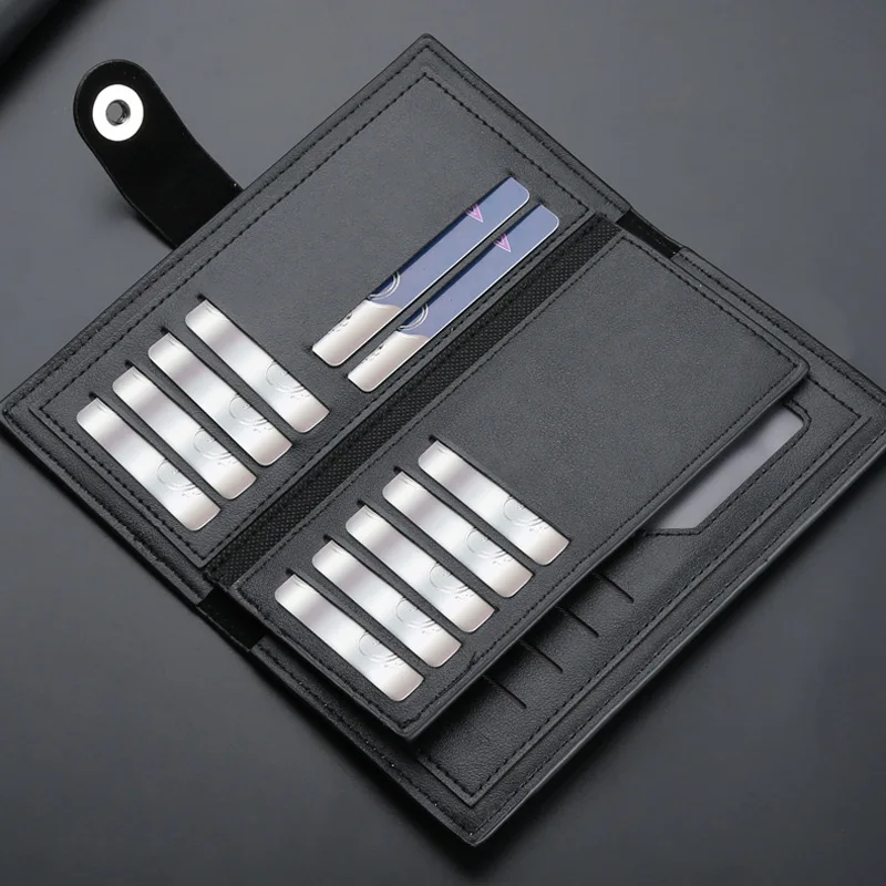 

New men's Long Buckle latch Wallet, European and American Fashion Phone Bag, PU Leather Multi Card Carrying Bag Men's Wallet