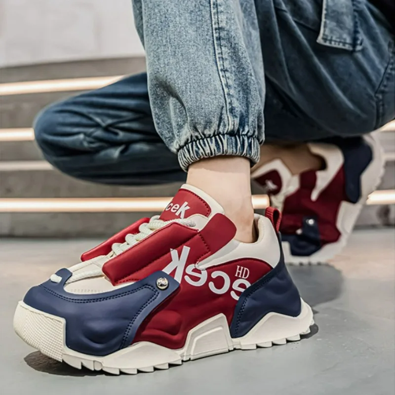 Zapatillas de Plataforma para Hombre, Zapatos Casuales de Cuero de Diseñador de Moda, Zapatillas de Hombre con Plataforma y Aumento de Altura, Zapatillas Hombre